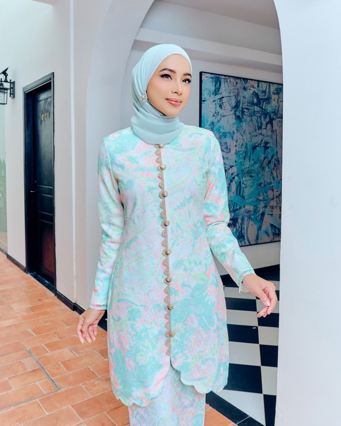 CELESTINE KURUNG - TURQUOISE PEACH