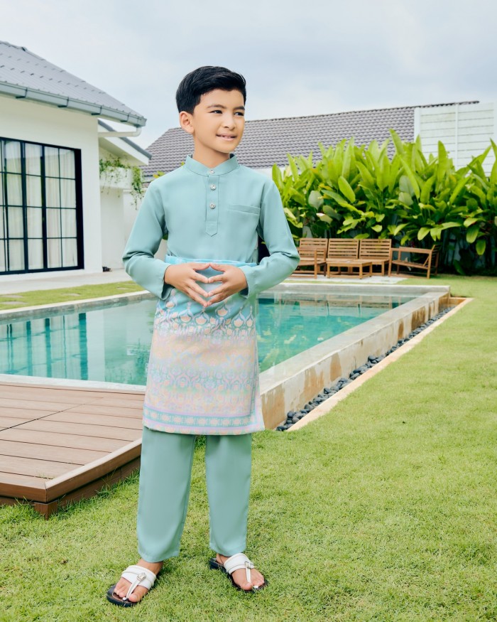 JAZZMAN BAJU MELAYU (KID) - TURQOUISE BLUE