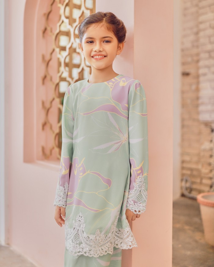 CARRA LACE KURUNG (KID) - MINT GREEN