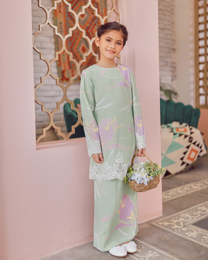 CARRA LACE KURUNG (KID) - MINT GREEN