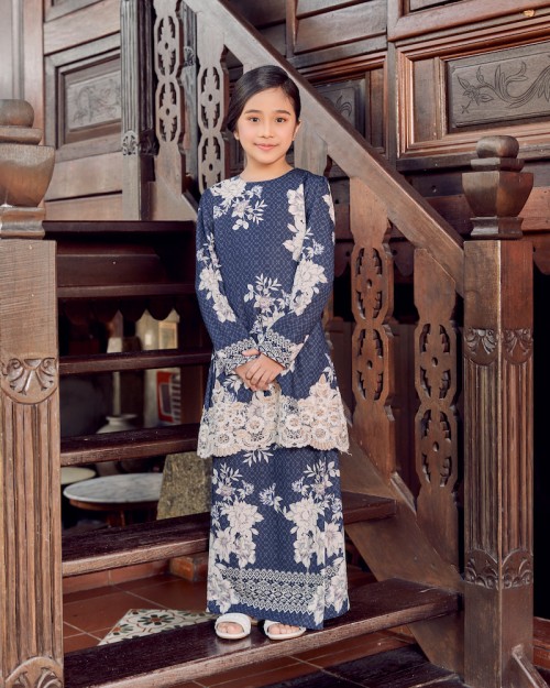 CELINA LACE KURUNG (KID) - NAVY CELINA LACE KURUNG (KID) - NAVY